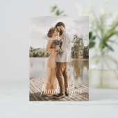 Einfaches Hochzeitsszenario-Foto Karte (Stehend Vorderseite)