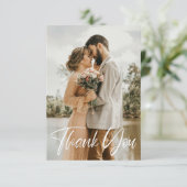 Einfaches Hochzeitsszenario-Foto Karte (Stehend Vorderseite)