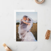 Einfaches Hochzeitsszenario-Foto Mitteilungskarte (Vorderseite/Rückseite Beispiel)