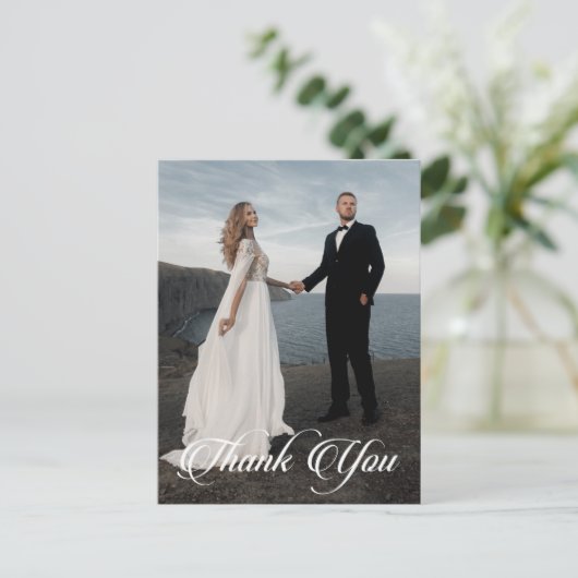 Einfaches Hochzeitsszenario-Foto Postkarte (Stehend Vorderseite)