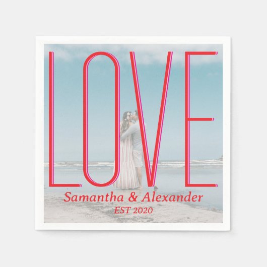 Einfaches Hochzeitsszenario mit Personalisiertem F Serviette (Vorderseite)
