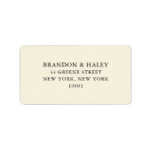 Einfaches Hochzeitstil Adressaufkleber (Vorne)