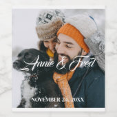 Einfaches Hochzeitstil-Foto Weinetikett (Einzelnes Label)