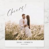 Einfaches Hochzeitstil-Foto Weinetikett (Einzelnes Label)
