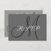 Einfaches Hochzeitstil RSVP Grau (Vorne/Hinten)