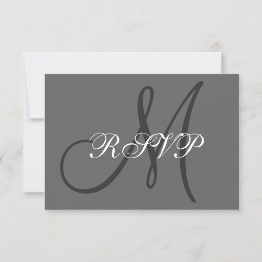 Einfaches Hochzeitstil RSVP Grau Karte (Vorderseite)