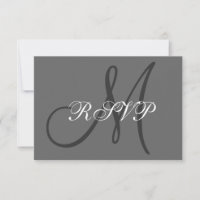 Einfaches Hochzeitstil RSVP Grau
