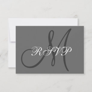 Einfaches Hochzeitstil RSVP Grau Karte