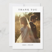 Einfaches Hochzeitstisch-Foto Dankeskarte (Rückseite)