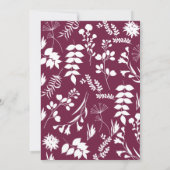 Einfaches Hochzeitsupdate für Burgundy-Initials Einladung (Rückseite)