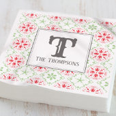 Einfaches Holiday Snowflake Muster Monogram Initia Serviette