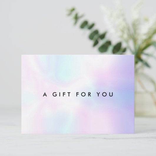 Einfaches Holografisches Geschenkzertifikat (Stehend Vorderseite)