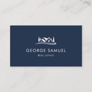 Einfaches Home-Logo Navyblau Makler, Immobilien Visitenkarte