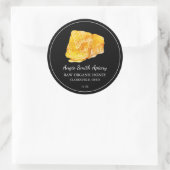 Einfaches Honigwabenrohhoniglabel Runder Aufkleber (Tasche)