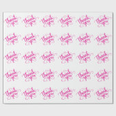 Einfaches Hot Pink-Skript | Magenta Heart Vielen D Geschenkpapier (Flach)