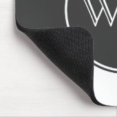 Einfaches hübsches Monogramm Schwarzweiss Mousepad (Ecke)