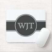 Einfaches hübsches Monogramm Schwarzweiss Mousepad (Mit Mouse)