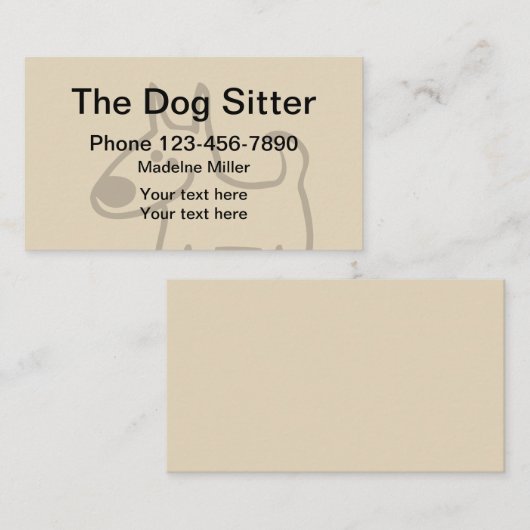 Einfaches HundeModell Visitenkarte (Vorne/Hinten)