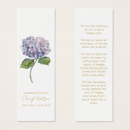 Einfaches Hydrangea-Gedenk-Lesezeichen