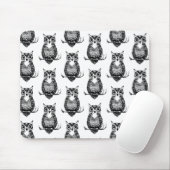 Einfaches Illustriertes Owl-Muster Mousepad (Mit Mouse)