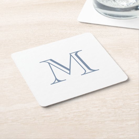 Einfaches Immergrün-Monogramm Rechteckiger Pappuntersetzer (angewinkelt)