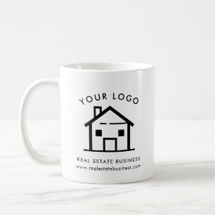 Einfaches Immobilien-Geschäftslogo Promo Custom Kaffeetasse