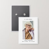Einfaches In-Loving-Memory-Gedenkfoto Button (Vorderseite/Rückseite)