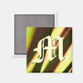 Einfaches, individuell anpassbares Monogramm-Anfan Magnet (Vorderseite/Rückseite)