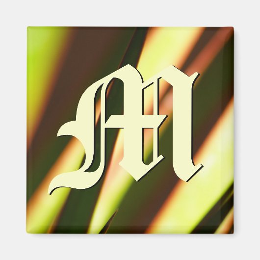 Einfaches, individuell anpassbares Monogramm-Anfan Magnet (Vorne)