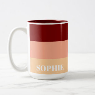 Einfaches Individuelle Name Modernes, stilvolles M Zweifarbige Tasse