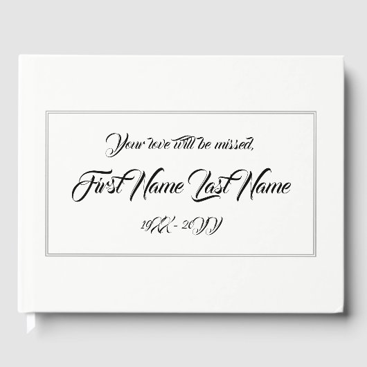 Einfaches, individuelles Beileid Gästebuch (Vorderseite)