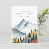Einfaches, individuelles Gebirge Save The Date (Stehend Vorderseite)