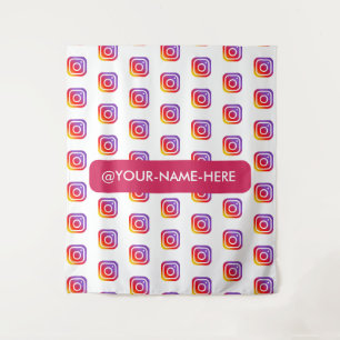 einfaches individuelles Instagram-Backdrop mit Fir Wandteppich