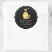 Einfaches Ingwerwurzel-Infusionshonig-Label Runder Aufkleber (Tasche)
