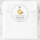 Einfaches Ingwerwurzel-Infusionshonig-Label Runder Aufkleber (Tasche)