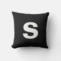 Einfaches Initial Jet Black Throw Kissen