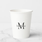 einfaches initialbuchstabe monogramm fügen sie ihr pappbecher (Rückseite)