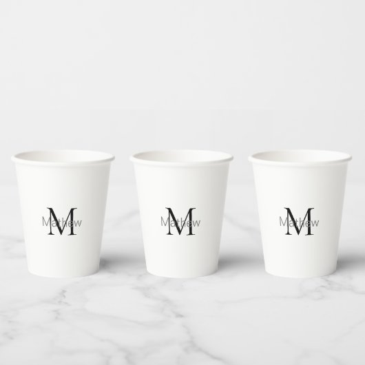 einfaches initialbuchstabe monogramm fügen sie ihr pappbecher (Multi)