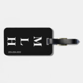 Einfaches Initialen-Monogramm-glattes festes Gepäckanhänger (Rückseite horizontal)