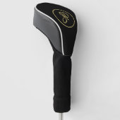 Einfaches Initialschreiben für das Schwarze Gold M Golf Headcover (angewinkelt)