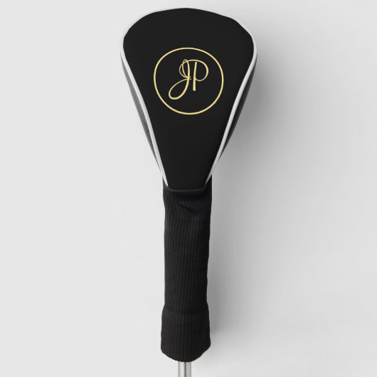 Einfaches Initialschreiben für das Schwarze Gold M Golf Headcover (Vorderseite)