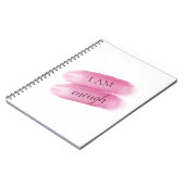 Einfaches Inspirierend Zitat - ich bin genug Bejah Notizblock (Linke Seite)