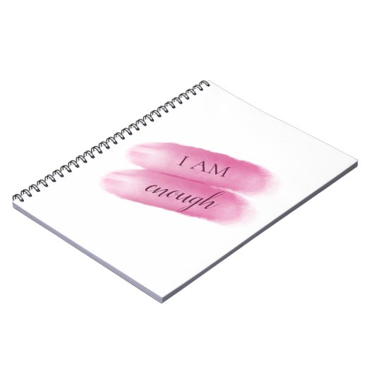 Einfaches Inspirierend Zitat - ich bin genug Bejah Notizblock (Linke Seite)