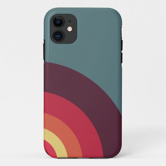 Einfaches iPhone-Case mit Halbkreis-Regenbogen Case-Mate iPhone Hülle (Rückseite)