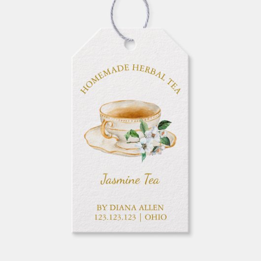 Einfaches Jasmin-Tee-Anhänger  Geschenkanhänger (Vorderseite)