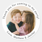 Einfaches Joint-Birthday-Foto Runder Aufkleber (Vorderseite)