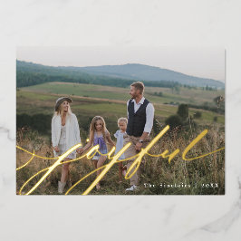 Einfaches Joyful-Script-Overlay-Foto Folien Feiertagskarte