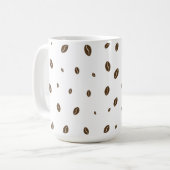 Einfaches Kaffeebohnen-Muster Minimalistischer Bec Kaffeetasse (Vorderseite Links)