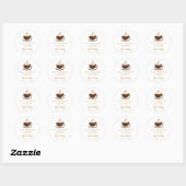 Einfaches Kaffeehaus-Logo-Sticker Runder Aufkleber (Blatt)