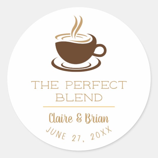 Einfaches Kaffeehaus-Logo-Sticker Runder Aufkleber (Vorderseite)